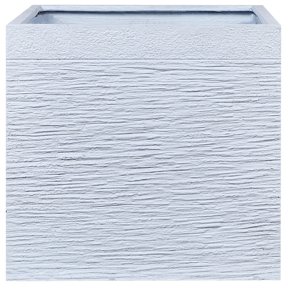 Vaso per piante fioriera in fibra bianco solida quadrata 50 x 48 cm resistente ai raggi UV