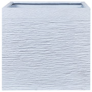 Vaso per piante fioriera in fibra bianco solida quadrata 50 x 48 cm resistente ai raggi UV