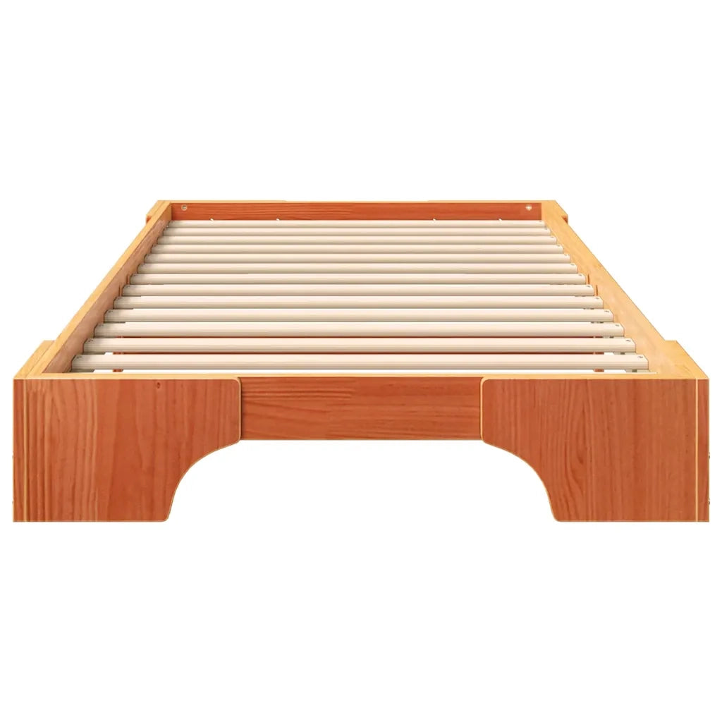 Struttura del letto Marrone 90 x 220 cm Pino massello 872916
