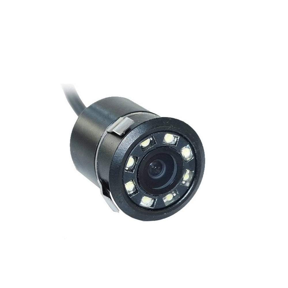 Trade Shop - Retrocamera Telecamera Retromarcia Angolo 170° Con 8 Led A Molla Mini A Colori -