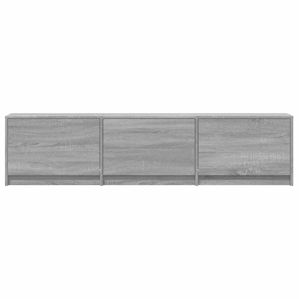 Mobile TV con LED-Credenza per TV Sonoma grigia 165 x 34 x 40 cm