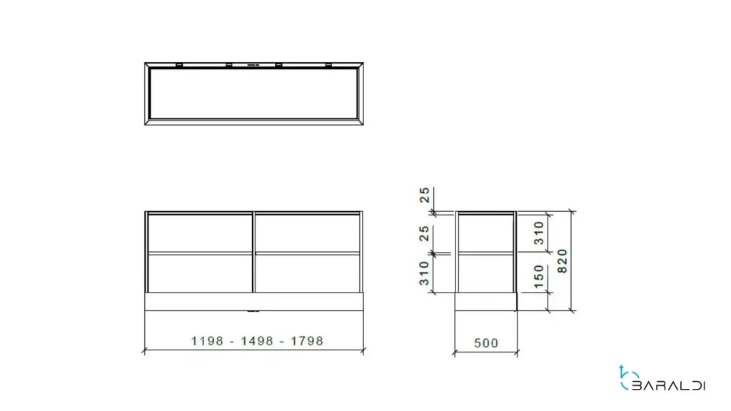CAPPA MENSOLA PARETE cm 120X48 - Inox - 900 m3/h