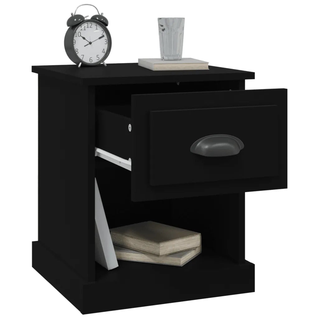 Comodini 2 pz-Set di 2 Tavolino da notte Neri 39x39x47,5 cm in Legno Multistrato 164245