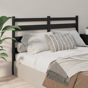 Testiera per Letto Nera 186x4x100 cm in Legno Massello di Pino 818439