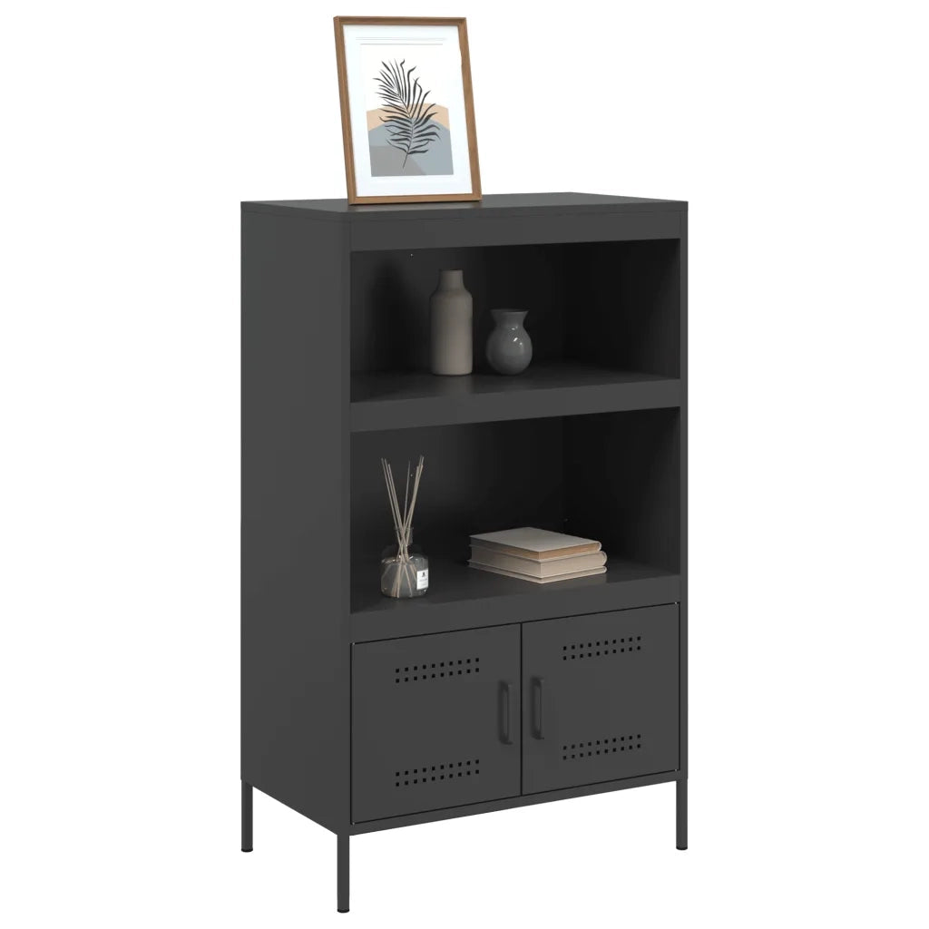 Credenza Nera 68x39x113 cm in Acciaio