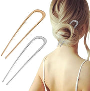 2 pezzi di clip - Clip - Spille per capelli - Spille per capelli francesi grandi - 5,5 pollici - Rotoli capelli - U - 2 punte per boccia capelli - per capelli lunghi e spessi - Oro, Argento
