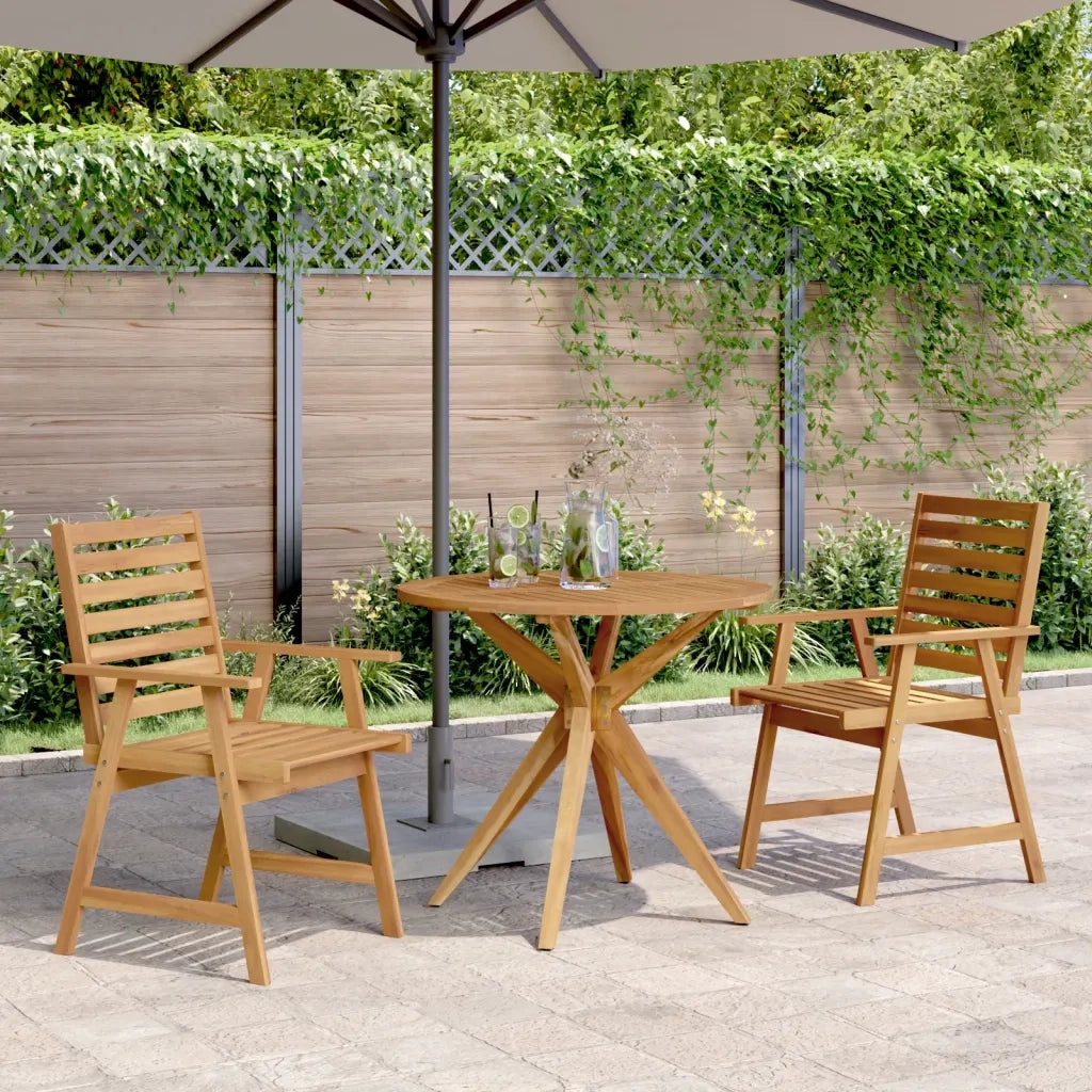 vidaXL Set da Pranzo per Giardino 3 pz in Legno Massello di Acacia