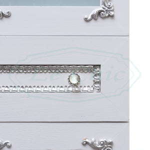 Colonna barocco white 150 cm con decorazioni