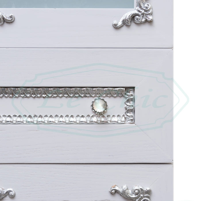 Colonna barocco white 150 cm con decorazioni