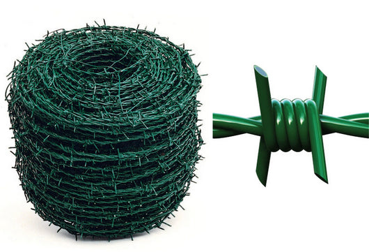 filo spinato plastificato rete recinzione filo na 14 rotolo 200 m verde cod:ferx.8936