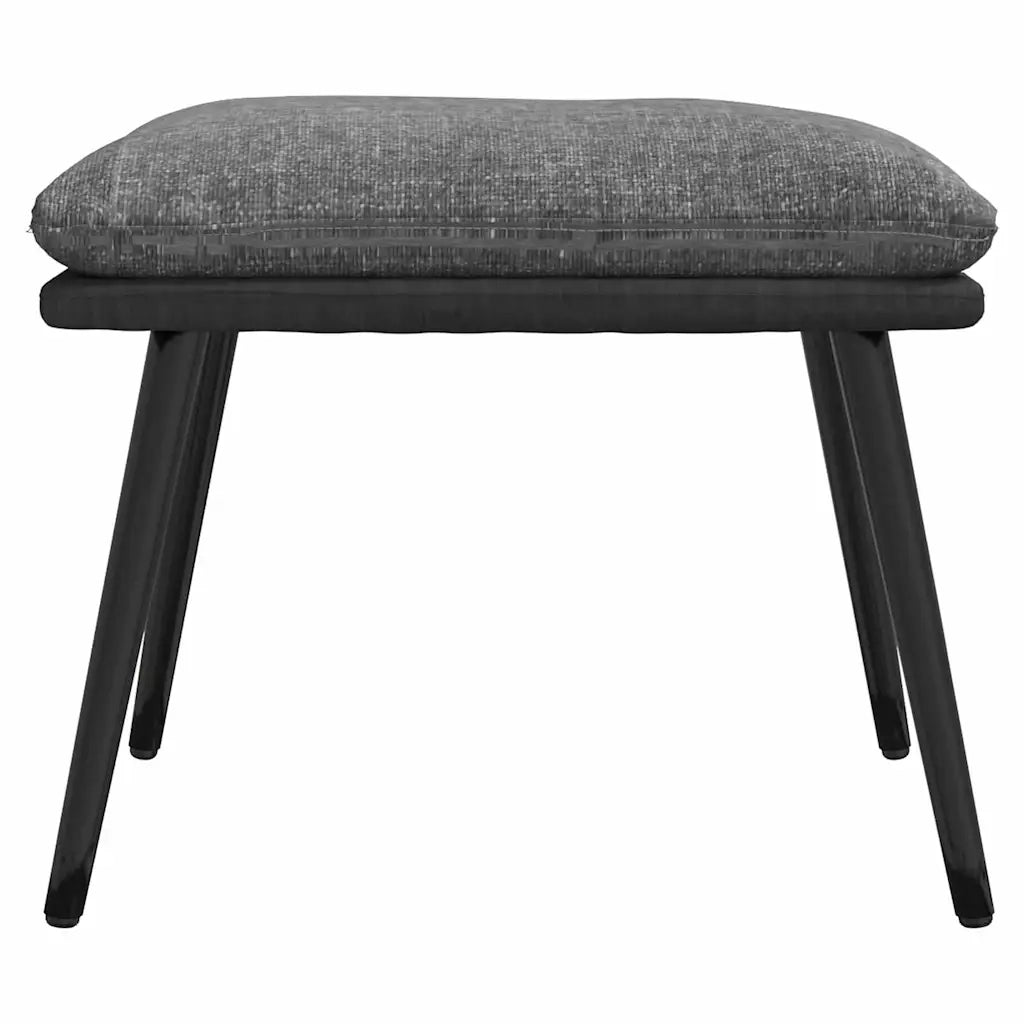 Divano Sedia-Poltrona Relax con Sgabello Grigio Chiaro Tessuto e Similpelle