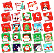 Set di Cartoline Natale 144 pezzi - Cartoline Natale Mini - Motivi di Festa - Fatto a Mano - Carta Ecologica - Inclusa Busta - Cartoline di Auguri