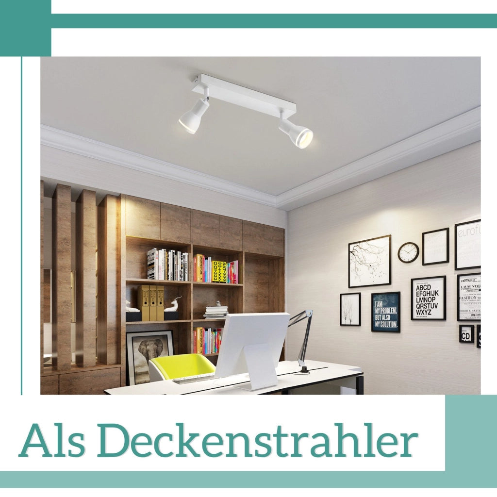 ZMH Faretto da soffitto LED bianchi 2 lampadine GU10 orientabili moderni per soggiorno