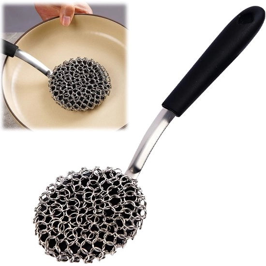 Grillborstello a catena 3 in 1, spazzola per pulizia, spazzolone per catena, pulitore a vapore in acciaio inossidabile per barbecue, ristoranti e igiene.