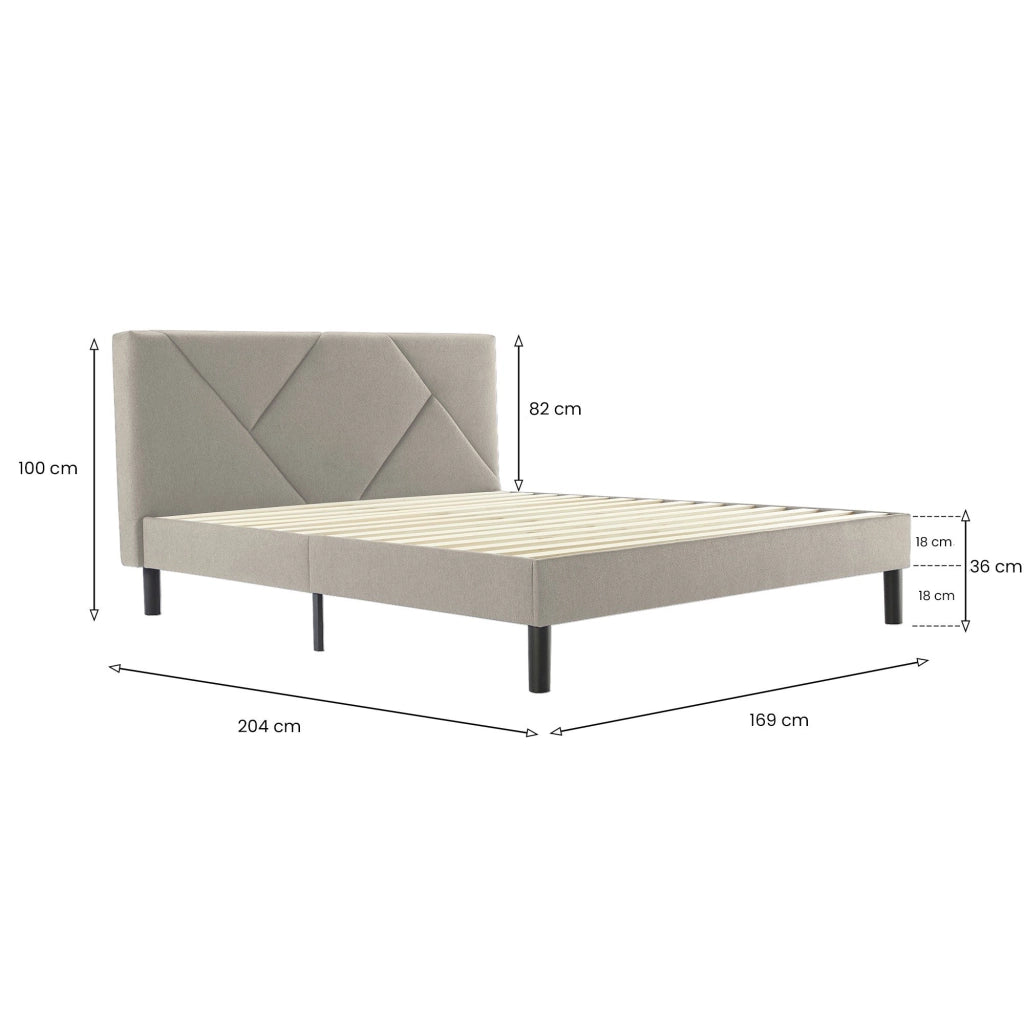 Morpheus, Letto Matrimoniale Dimensione Materasso 160x190 cm, Grigio Tortora