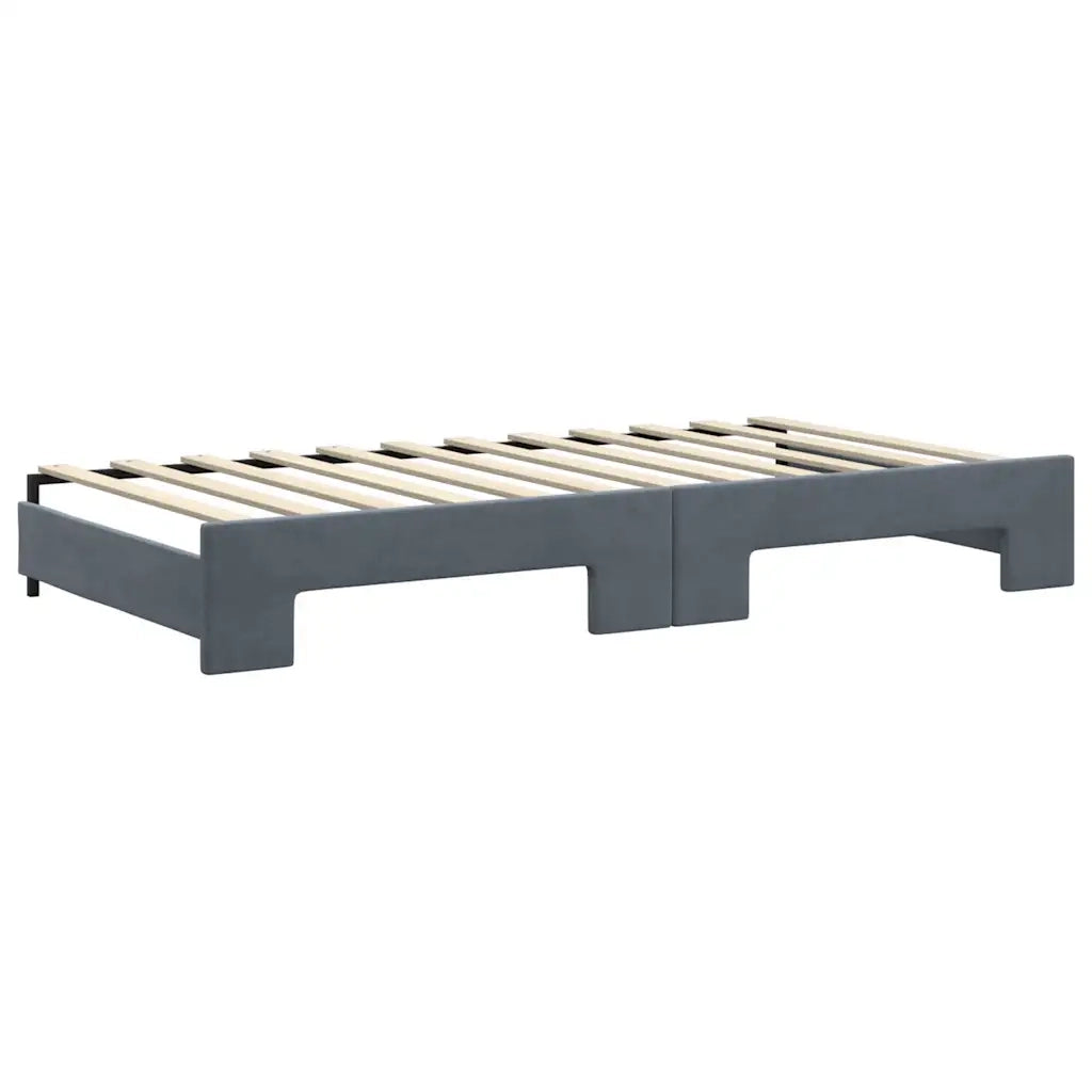 Divano Letto con Letto Estraibile-Sofa Letto-Daybed Grigio Scuro 100x200 Velluto 722638