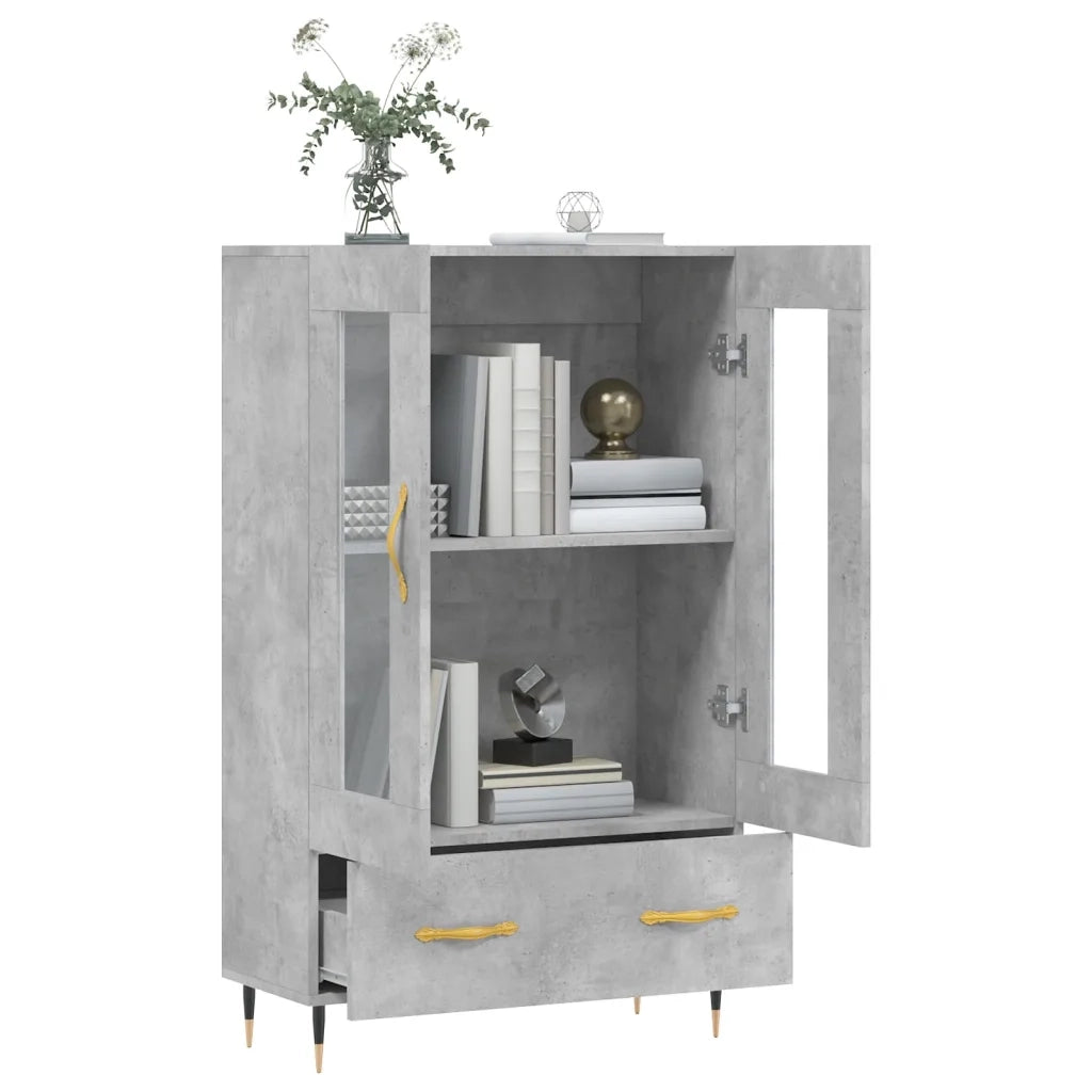 Credenza Grigio Cemento 69,5x31x115 cm in Legno Multistrato 828280