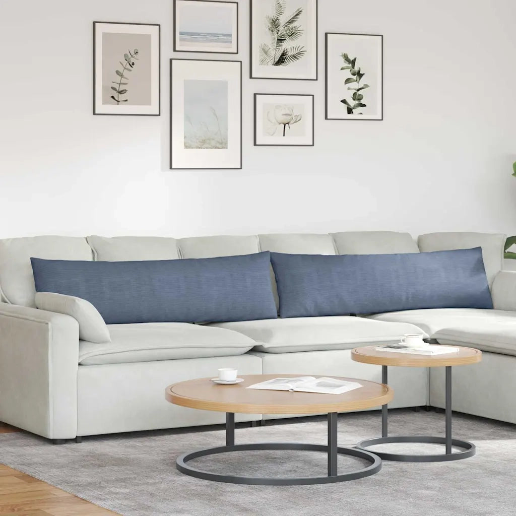 Cuscini da Divano 2 pcs Blu 145 x 40 cm Tessuto in Cords