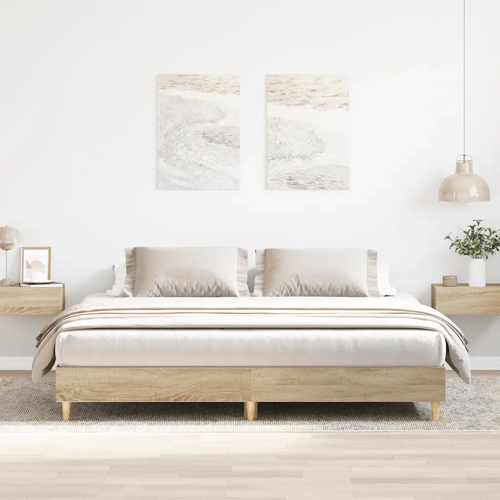Giroletto senza Materasso-Struttura Letto Rovere Sonoma 160x200cm in Truciolato 805829