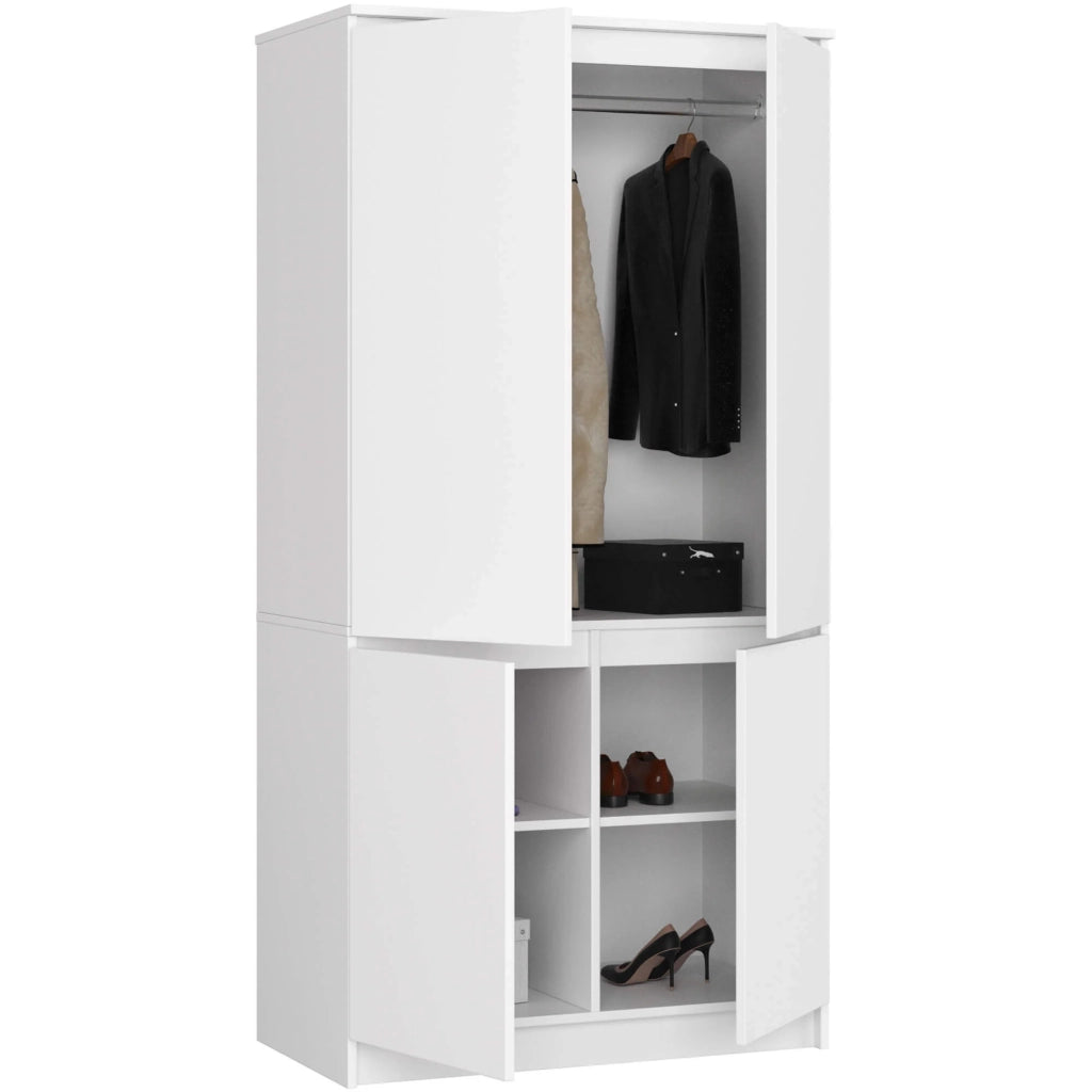 Armadio AKORD S90 4 ante Bianco 90x51x180 cm