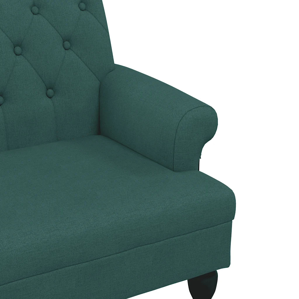 Panca con Schienale Verde Scuro 120x62x75,5 cm in Tessuto 372124