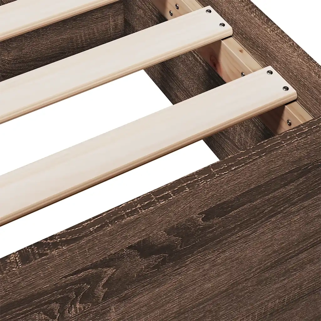 Giroletto Cassetti Rovere Marrone 100x200 cm Legno Multistrato