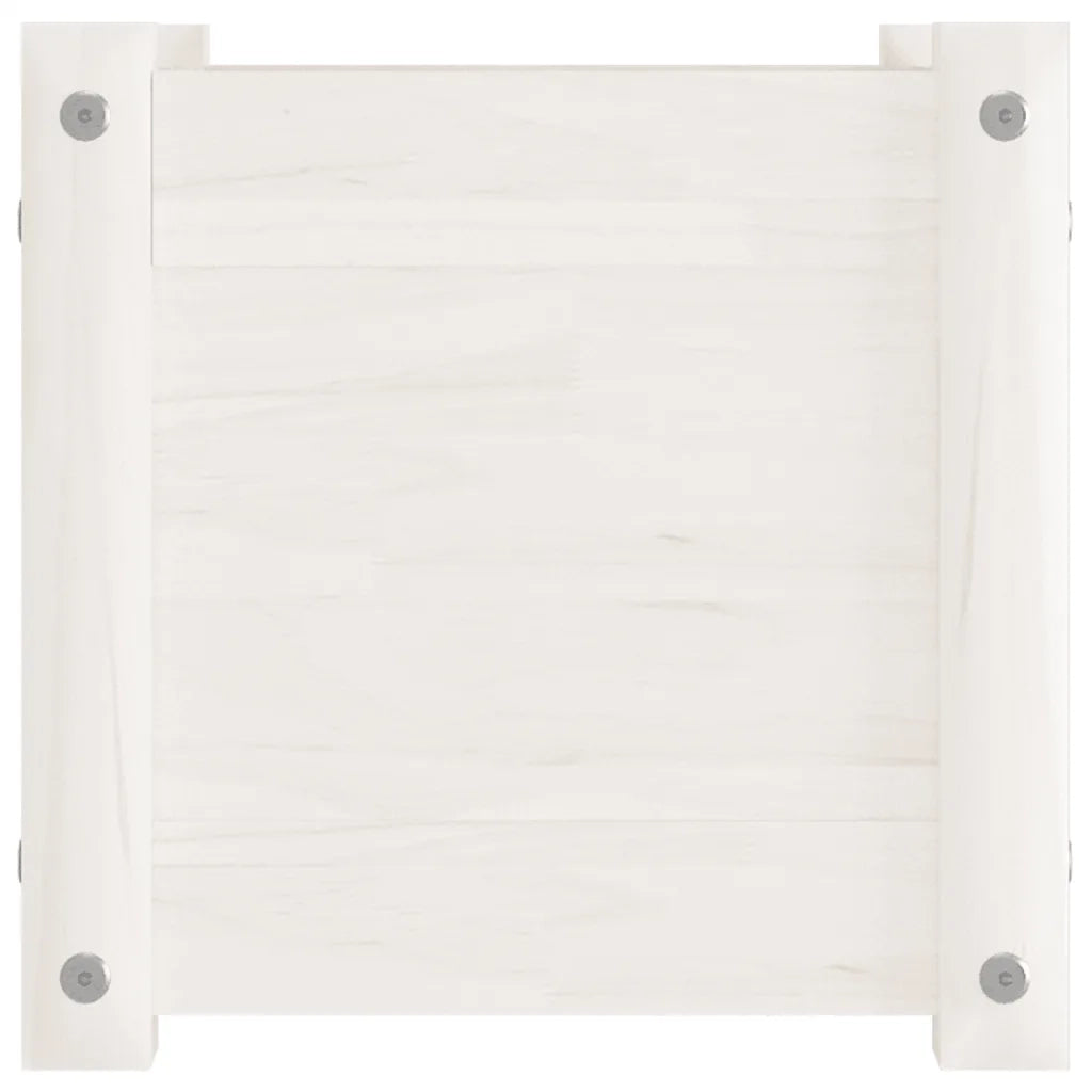 Fioriera da Giardino Bianca 31x31x31 cm Legno Massello di Pino