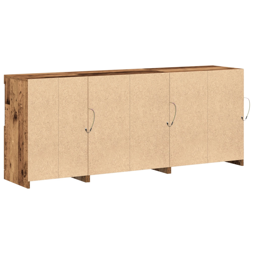 Credenza con luci LED Legno vecchio 162x37x67 cm Legno ingegnerizzato