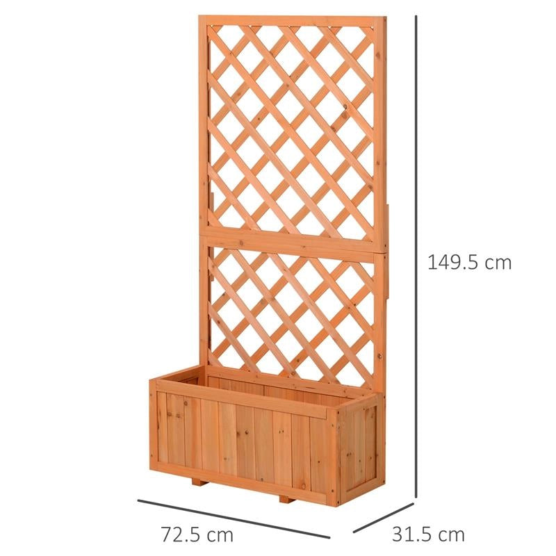 FIORIERA DA ESTERNO IN LEGNO CON SPALLIERA A GRIGLIA PER RAMPICANTI 72.5L X 31.5P X 149.5A CM IN LEGNO