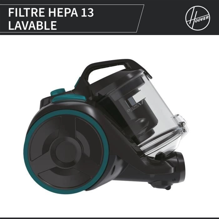 Aspirapolvere senza sacchetto - CANDY CAF34HM - 800 W - Cassetta 2,5 L - 79 dBA - Filtro HEPA 13 lavabile