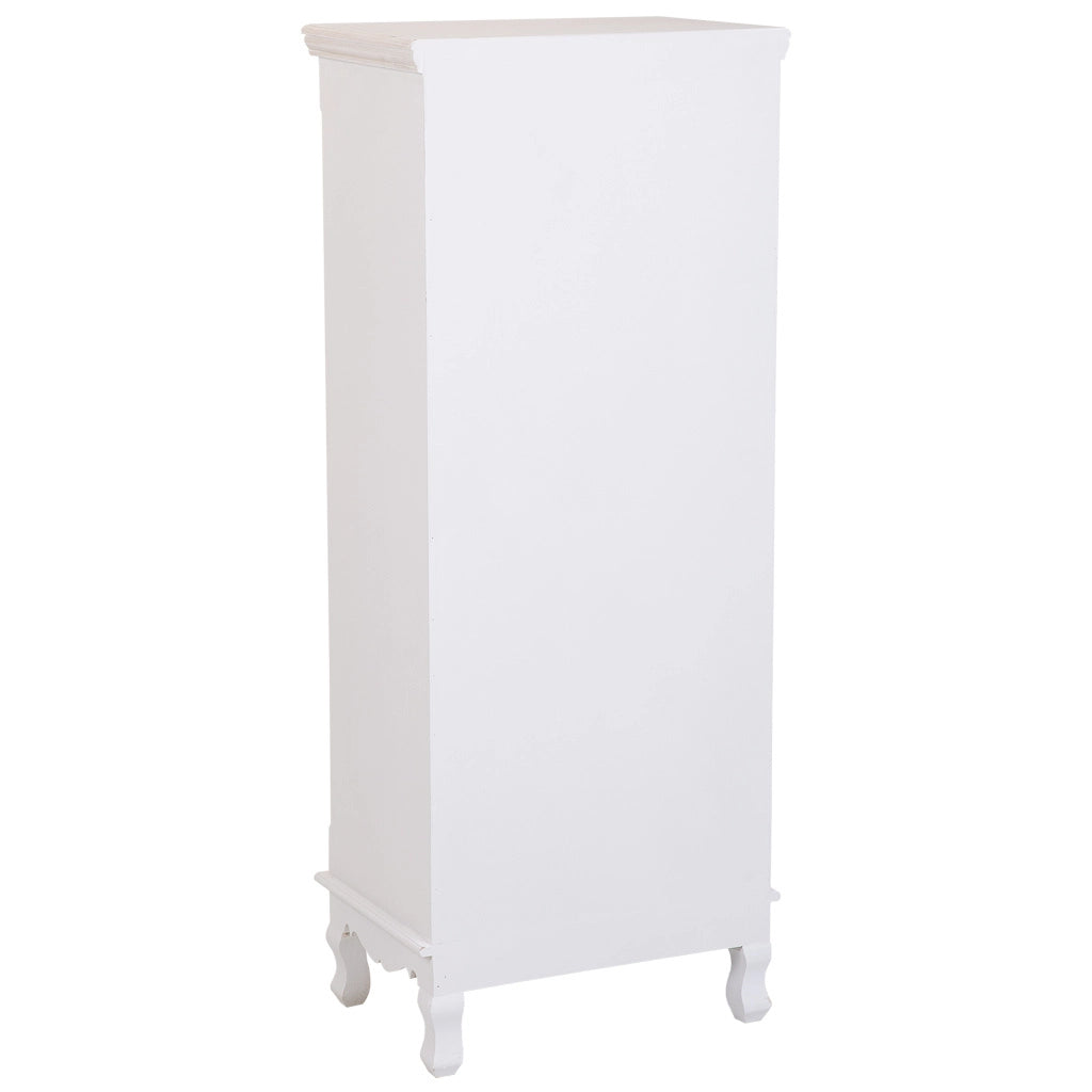 Vetrina in legno e vetro con 1 anta e 1 cassetto bianco 48x32x120