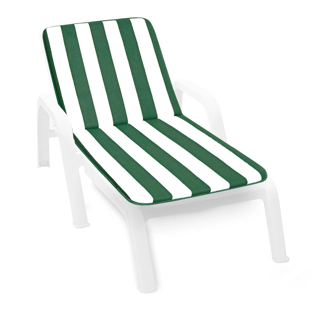 Cuscino Sdraio Morbido A Righe Copri Seduta Lettino Prendisole Pieghevole Made In Italy Verde