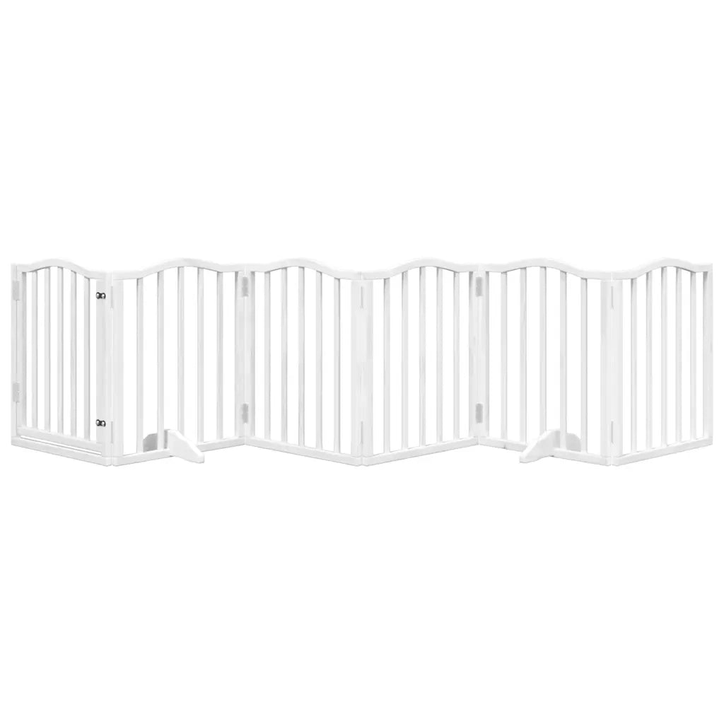 Cancello Cani Porta Pieghevole Bianco 6 Pannelli 300 cm Pioppo CFW4715607