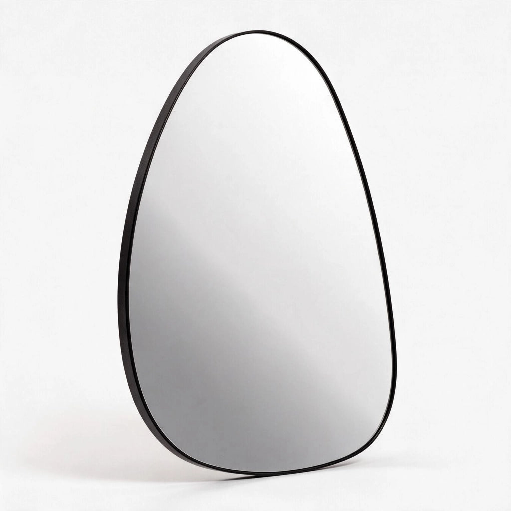 Specchio da parete asimmetrico con cornice nera Specchio4