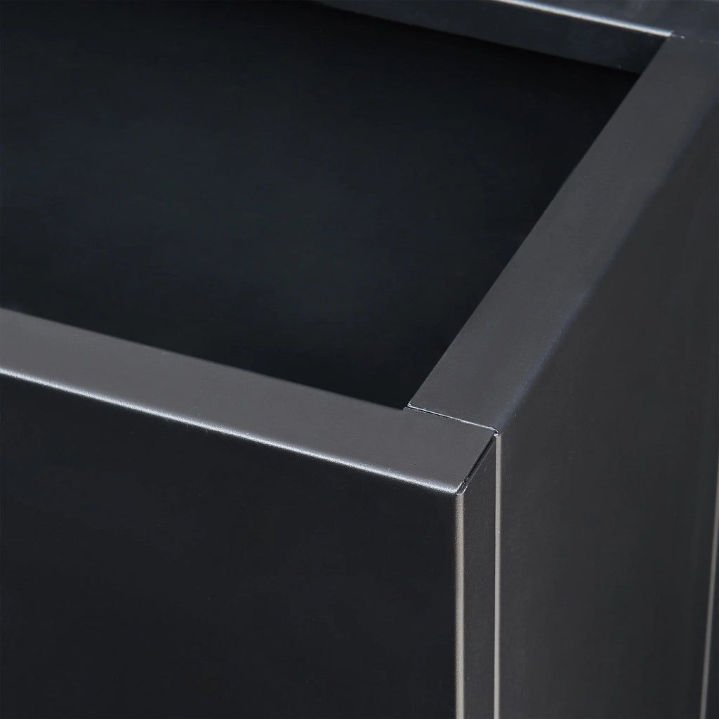 Contenitore per fiori/mobili 82 x 90 x 30 cm acciaio zincato nero 03_0008958