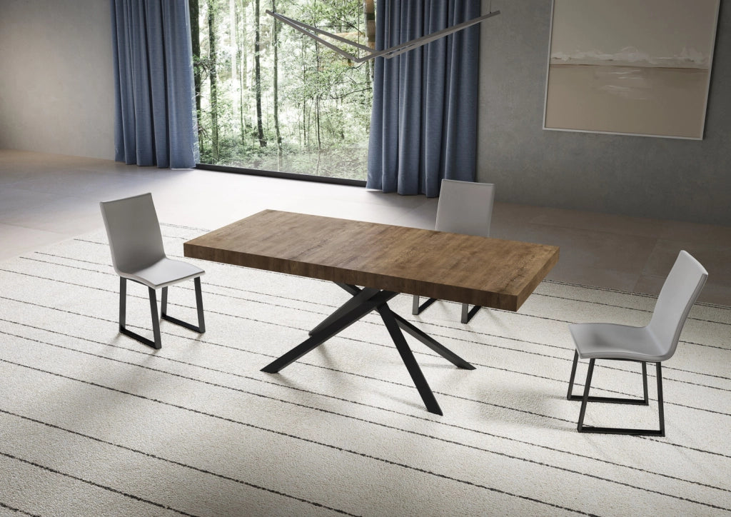 Tavolo allungabile 90x180/440 cm Niketis noce gambe antracite