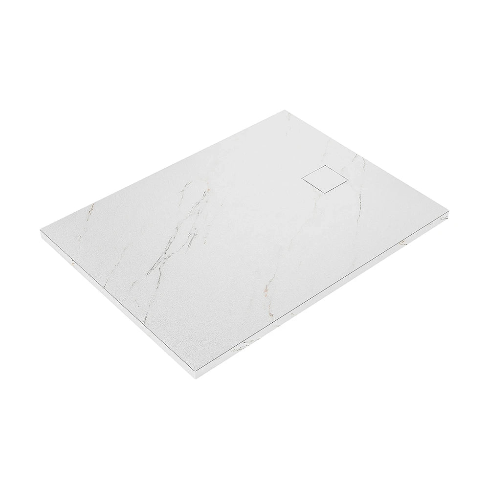 Piatto doccia 80x140 cm colore marmo calacatta bianco effetto pietra | Samos
