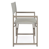 Set 2 Sedie Regista Mare Pieghevoli 48x56x86 cm in Alluminio e Textilene Gilda Ecrù