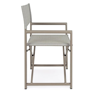 Set 2 Sedie Regista Mare Pieghevoli 48x56x86 cm in Alluminio e Textilene Gilda Ecrù