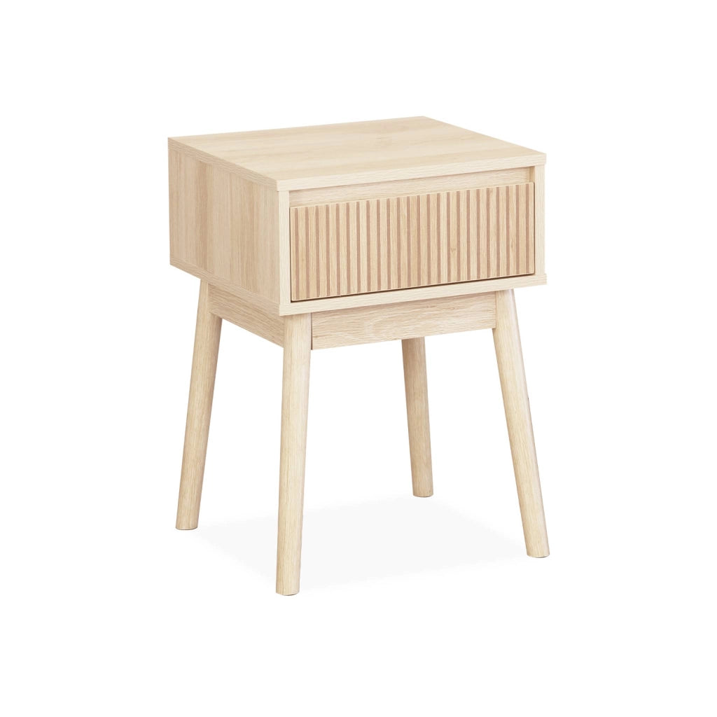 Comodino decorazione legno 1 cassetto, marrone naturale