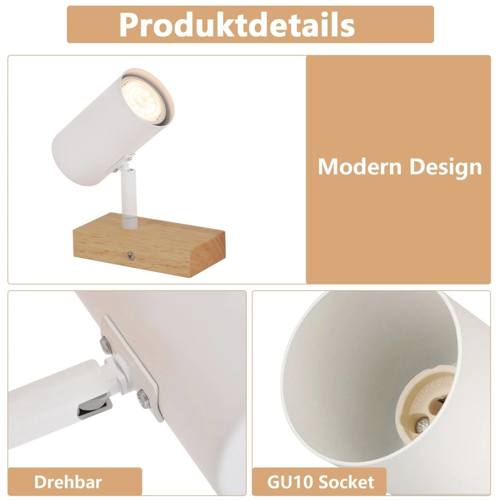 ZMH Faretto LED a soffitto Faretto a soffitto GU10 Lampada LED a soffitto orientabile a 330° Moderna