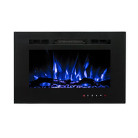 Camino Elettrico da Incasso 42x66x13,5 cm Effetto Fiamma 1500W Aladin Nero