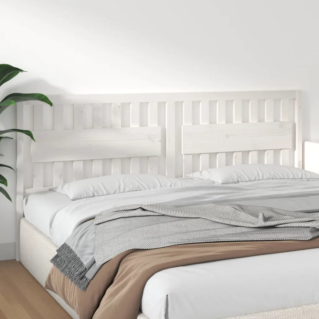 Testiera per Letto Bianca 205,5x4x100 cm Legno Massello di Pino