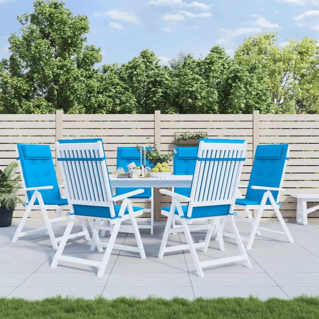 Cuscini Sedia con Schienale Alto 6 pz | Cuscini per sedie Blu Chiaro Tessuto Oxford