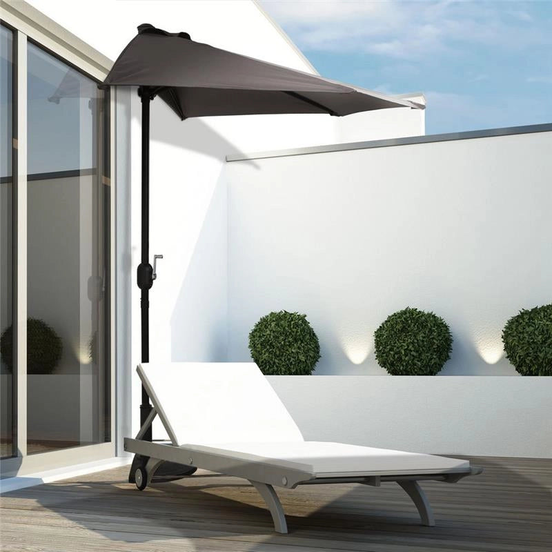 OMBRELLONE DA PARETE IN POLIESTERE IMPERMEABILE 269 X 138 X 236 CM GRIGIO