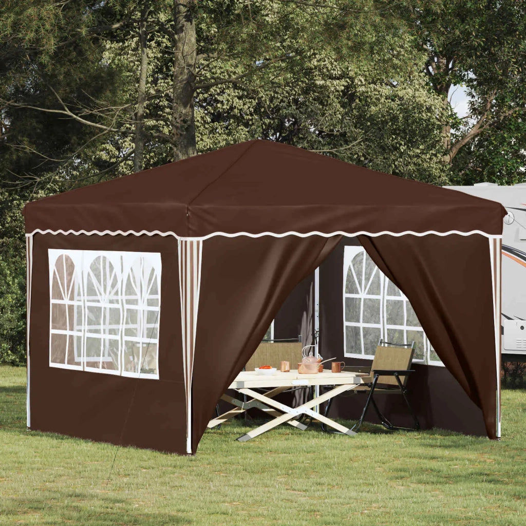 Tenda per feste a pop-up-Gazebo Marrone 288 x 288 x 245 cm 406720