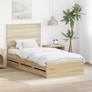 Struttura del letto con cassetto Rovere Sonoma 90 x 200 cm 3409505