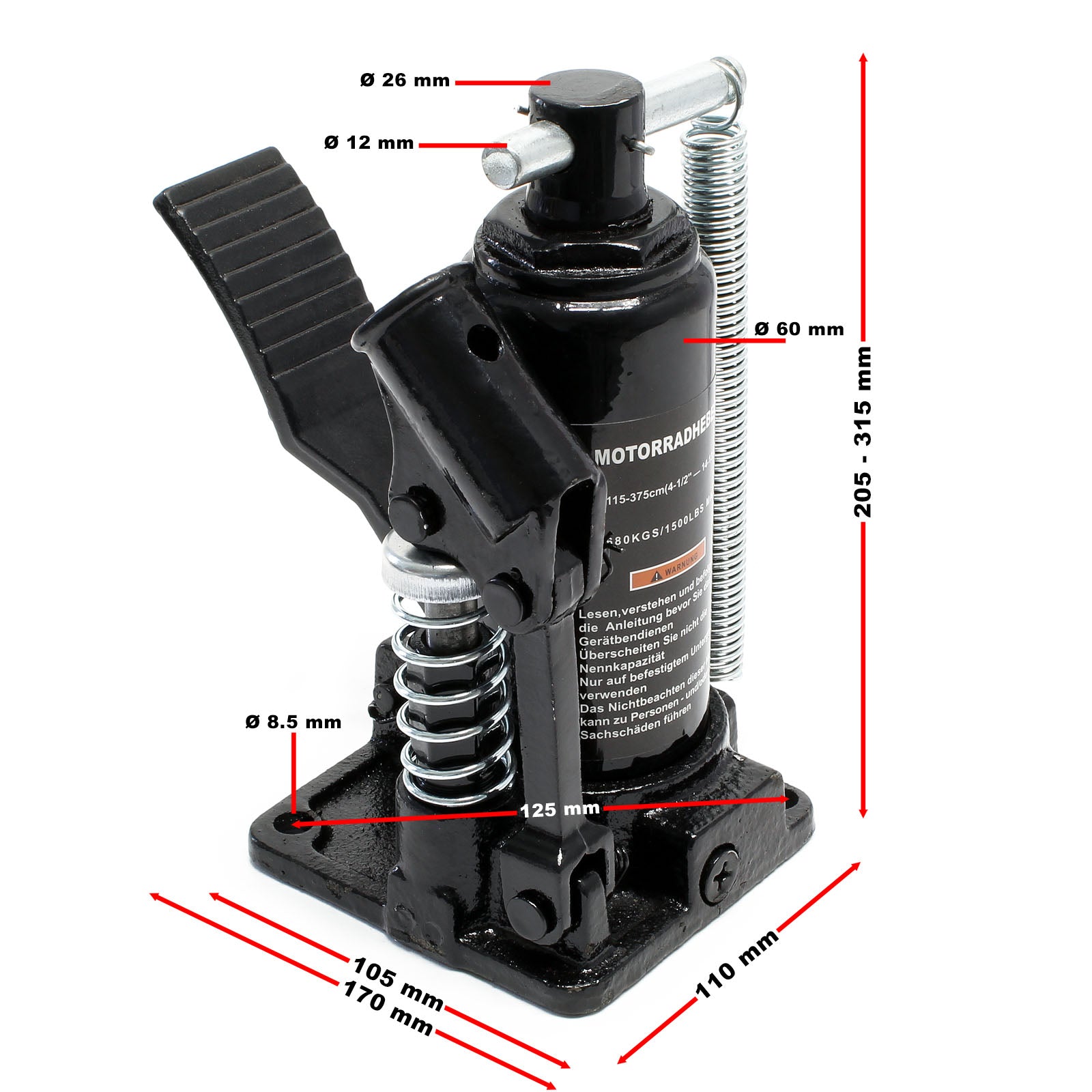 Pezzo di ricambio Cilindro idraulico per sollevatore per moto