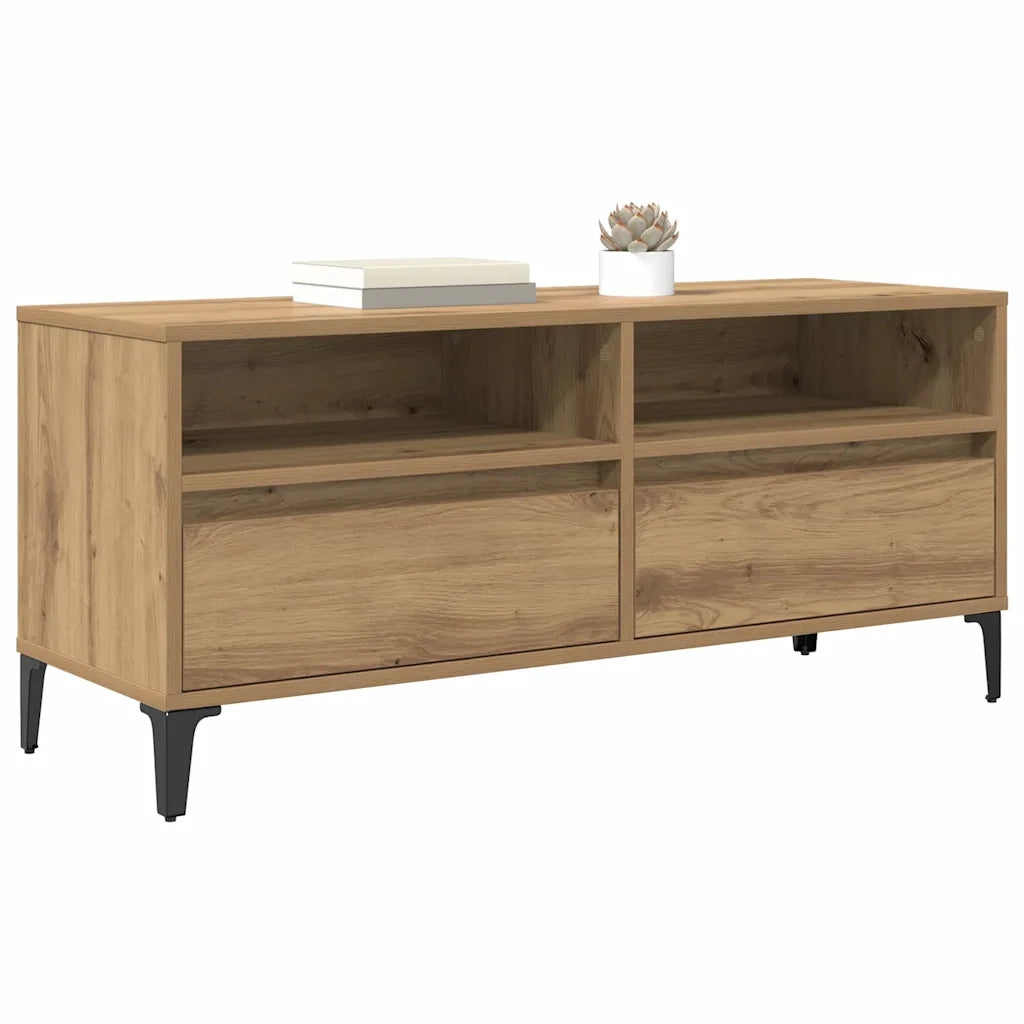 Mobile TV con cassetto-Credenza TV-Console TV Rovere artigianale 100 x 34,5 x 44,5 cm 193819