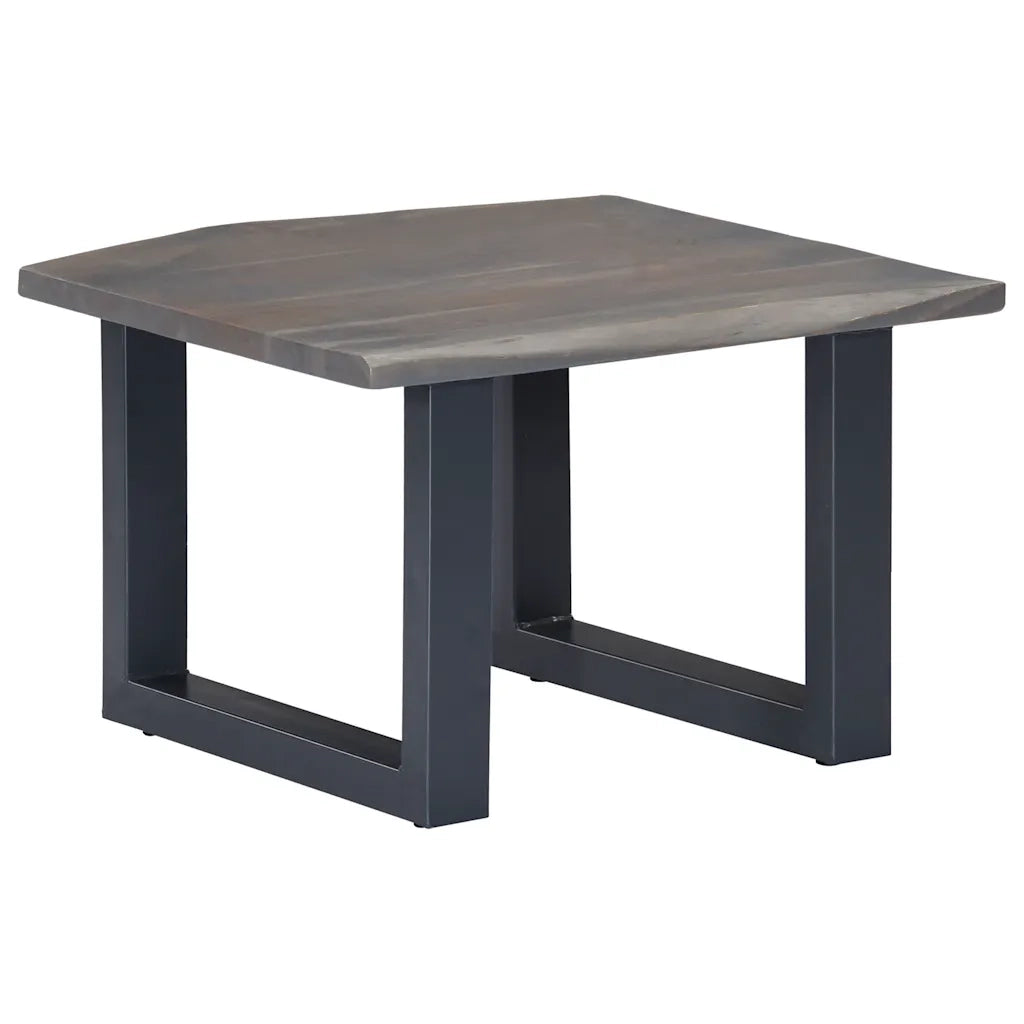 Tavolino da CaffÃ¨ con Bordi Vivi Grigio 60x60x40 cm Acacia